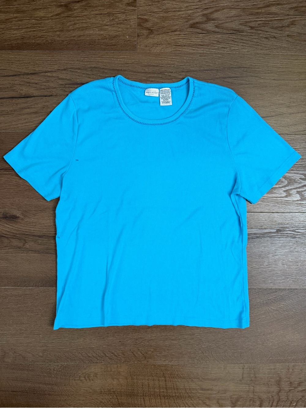 White Stag Aqua Ribbed Short Sleeve Tee